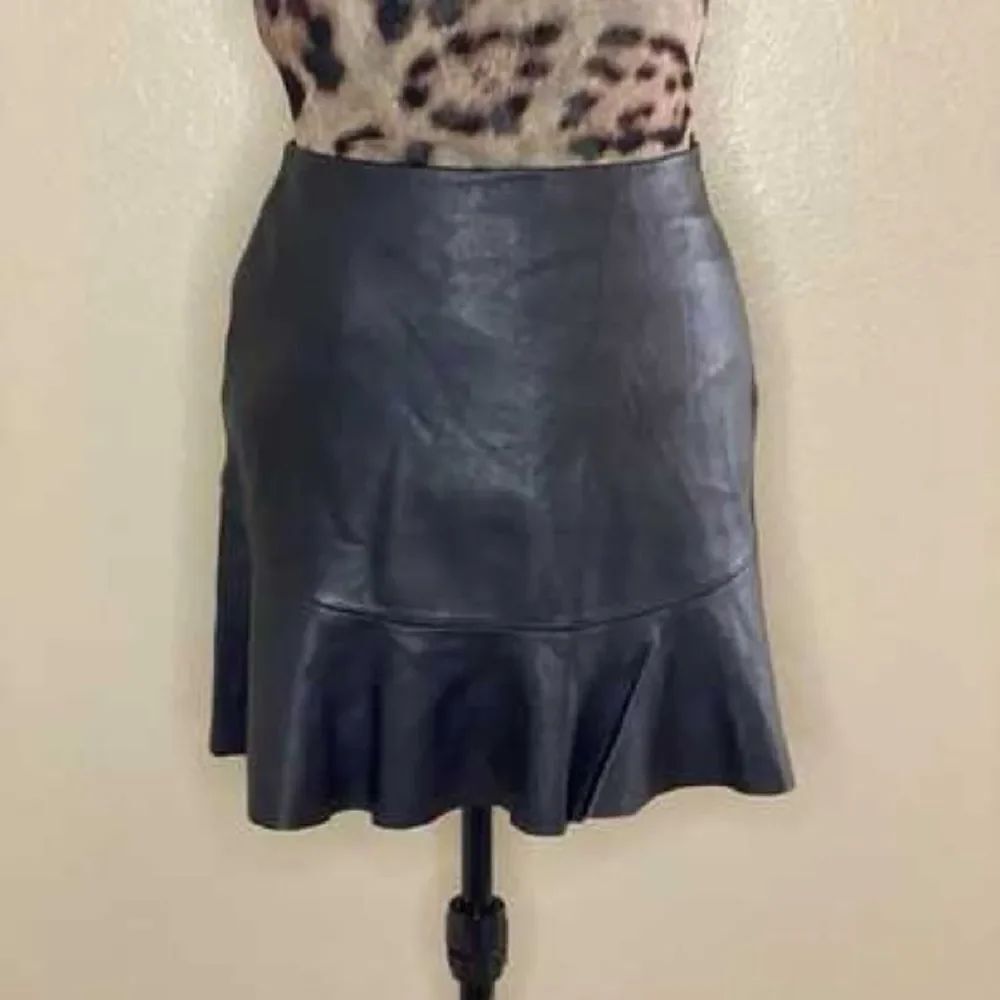 Kimchi Blue Black Leather Mini Skirt